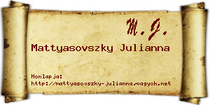 Mattyasovszky Julianna névjegykártya