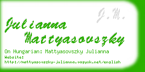 julianna mattyasovszky business card